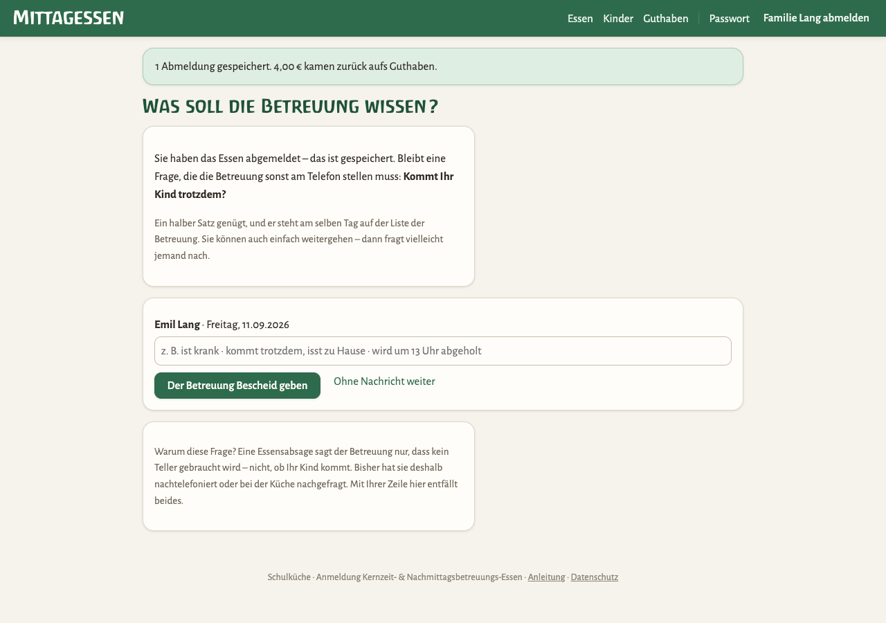 Abgemeldet – Geld zurück
